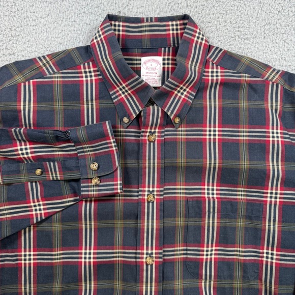 Brooks Brothers Other - Brooks Brothers Madison Fit Plaid Long Sleeve Button Down Shirt Mens L Cotton